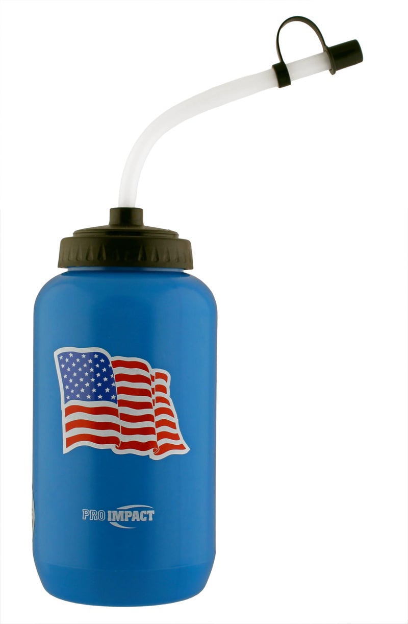 Pro Impact Squeezable Water Bottle Bendable Long Straw - LDPE BPA Free Plastic - Hydration for Baseball Hockey Gym MMA Yoga Boxing Cycling Softball Football Lacrosse (35.5 Oz.) - Image 1